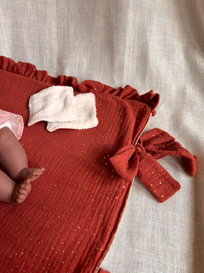 Housse de Matelas à Langer en Gaze de Coton La Box des Minis : Douceur Artisanale pour Bébé