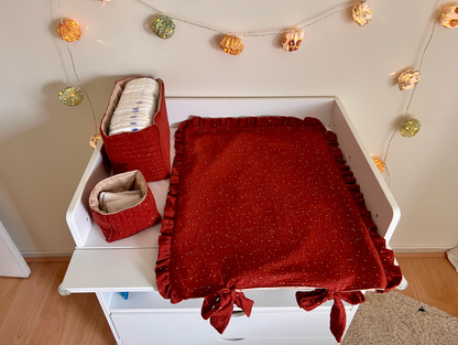 Housse de Matelas à Langer en Gaze de Coton La Box des Minis : Douceur Artisanale pour Bébé