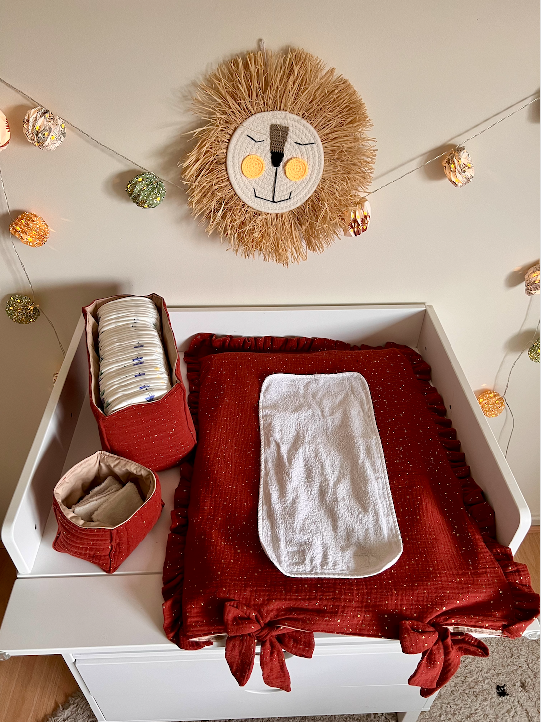 Housse de Matelas à Langer en Gaze de Coton La Box des Minis : Douceur Artisanale pour Bébé